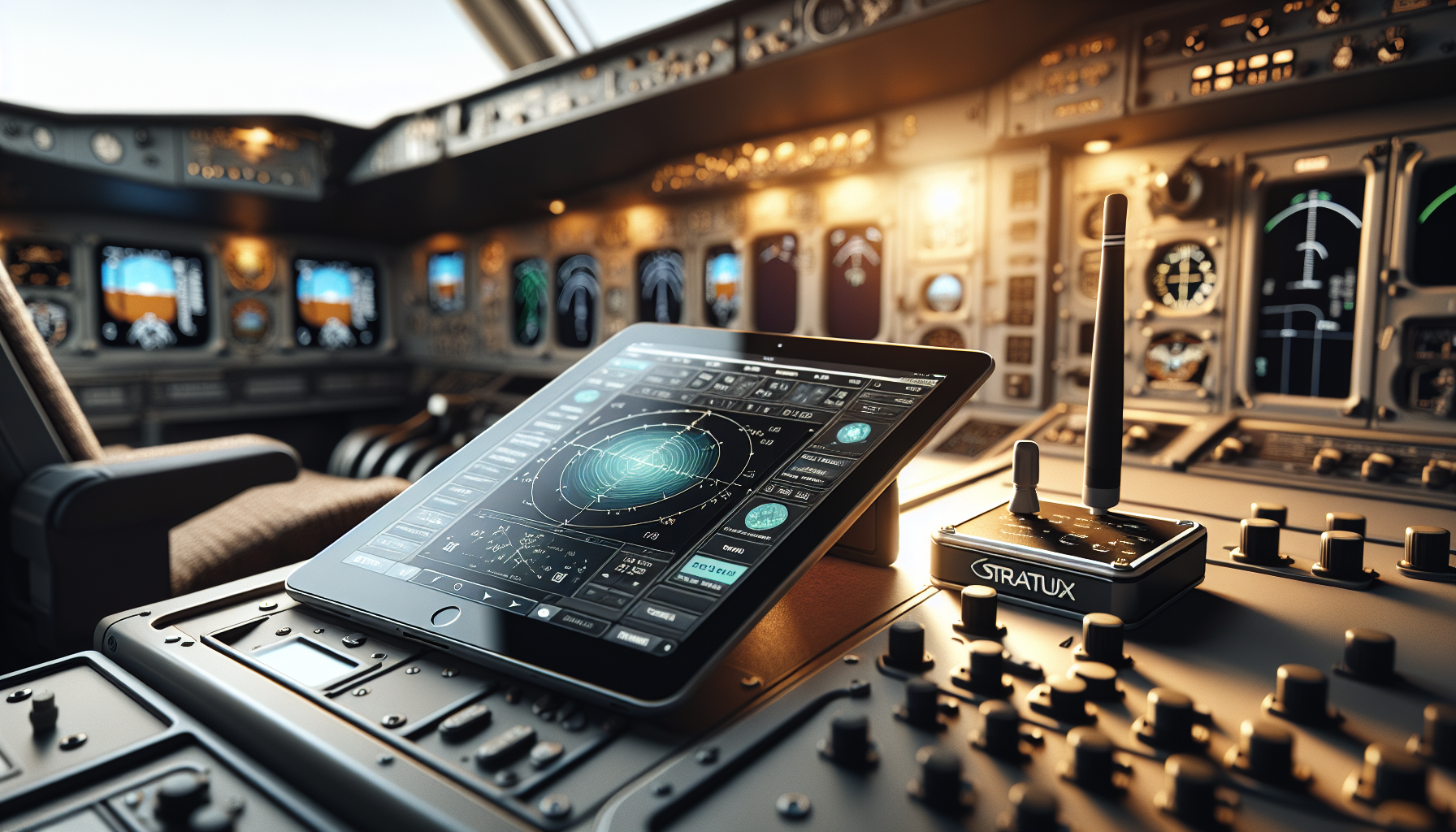 Stratux ADS-B receiver setup with ForeFlight iPad app in aircraft cockpit